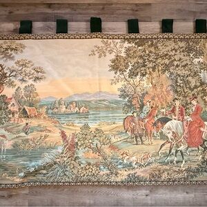 Elegant French Tapestry Wall Hanging with Scenic Design